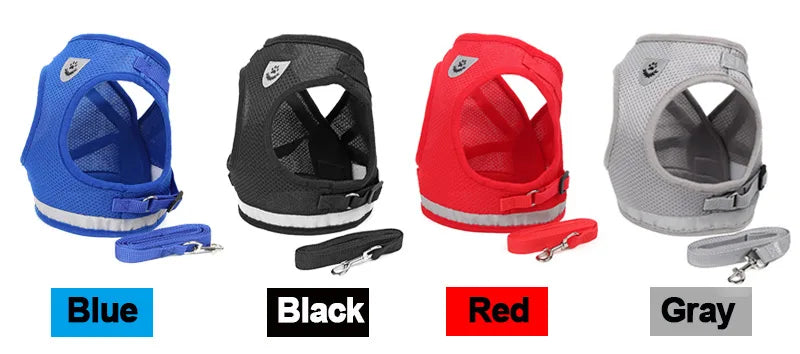 Reflective Mesh Harness Set for Cats & Small Dogs.
