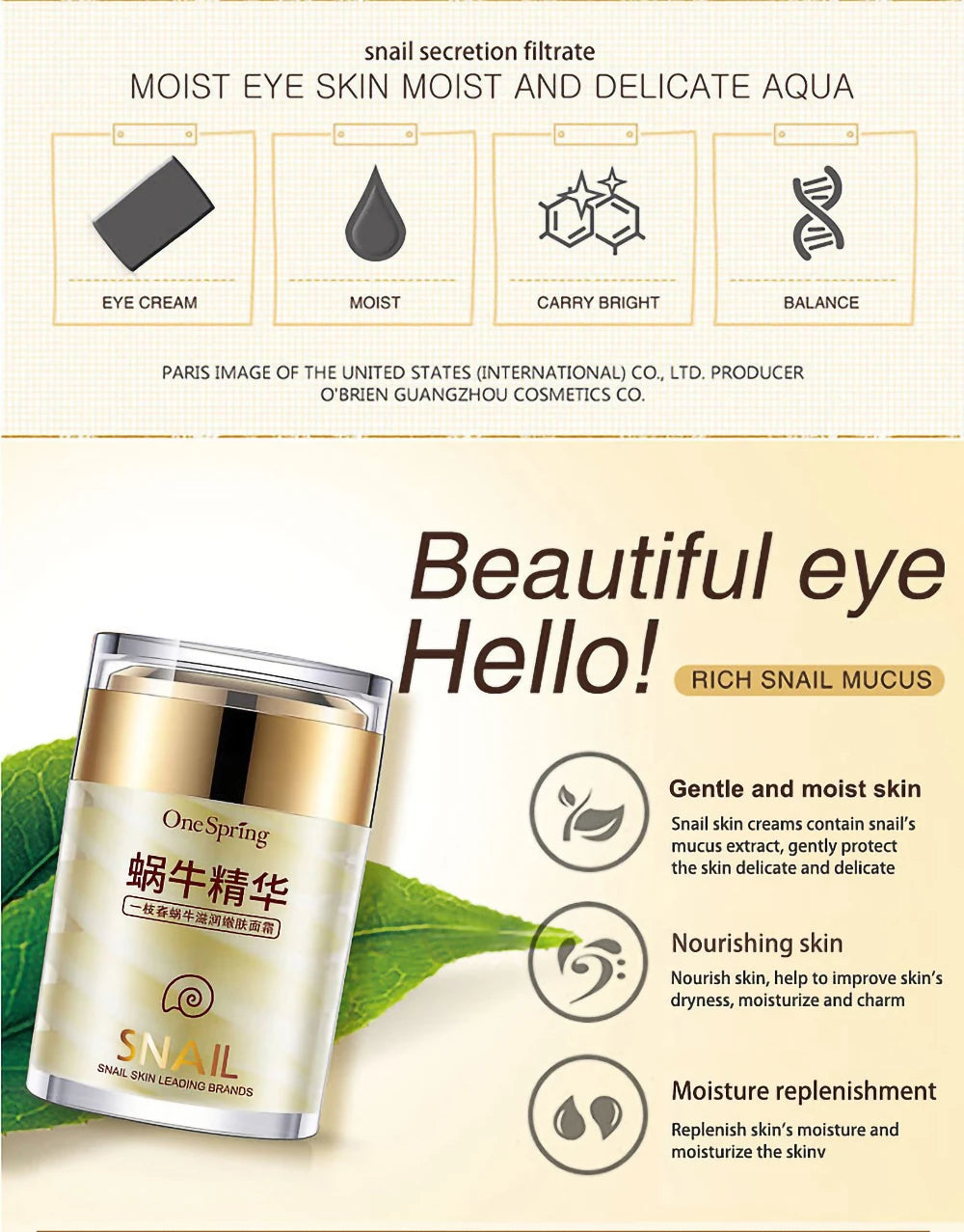Snail  Collagen Skincare Cream  Eye Serum
