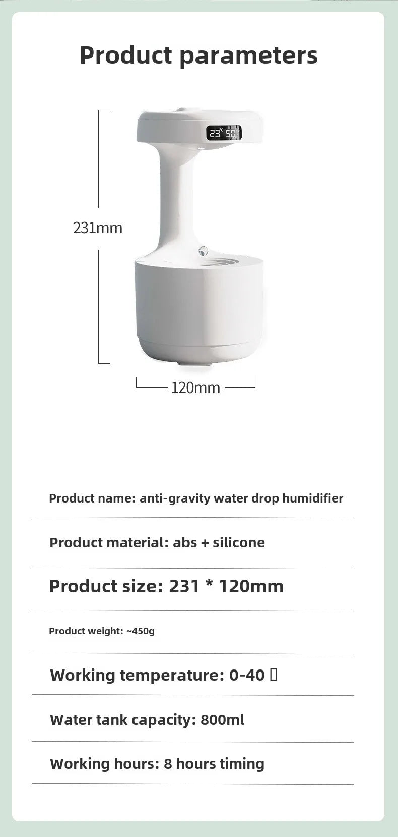 Anti-Gravity Humidifier New Ultrasonic Humidifier .