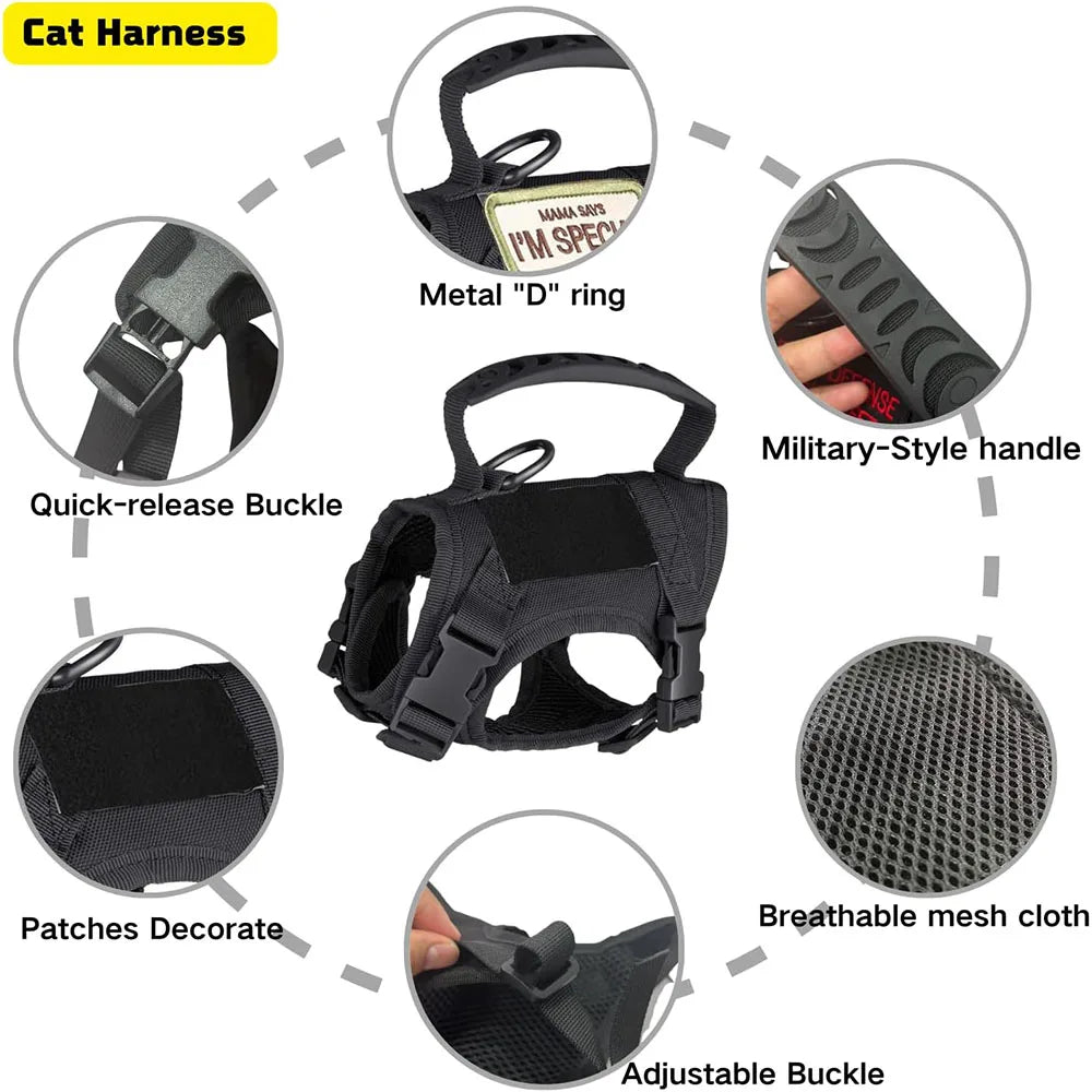 Tactical Cat & Dog Harness Leash For Working