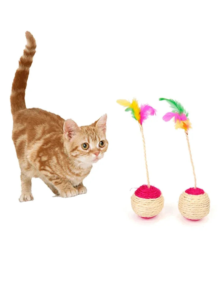 1PC Pet Cat Toy Colorful Feather Blanket.