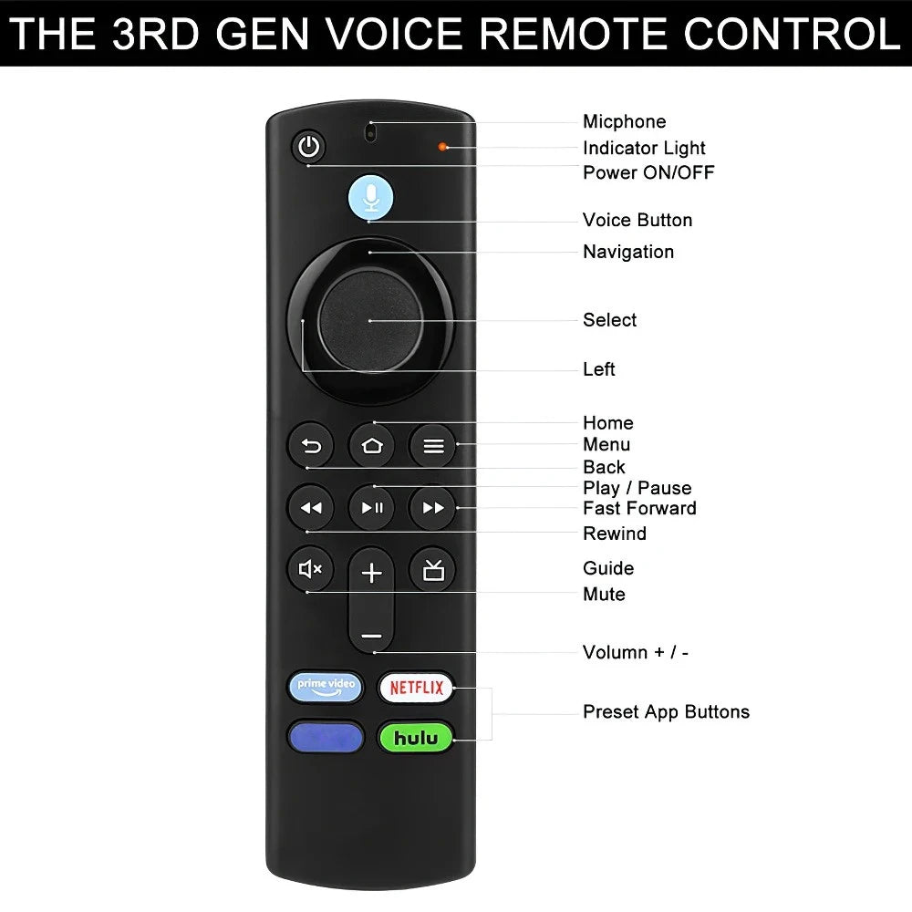 Smart Voice Remote Control Replacement TV Stick 4K MAX Lite Fire Cube Smart Remote Works With