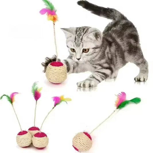 1PC Pet Cat Toy Colorful Feather Blanket
