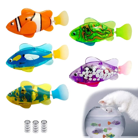 Cat Toy LED Inductive  Swimming Robot Fish Toys.