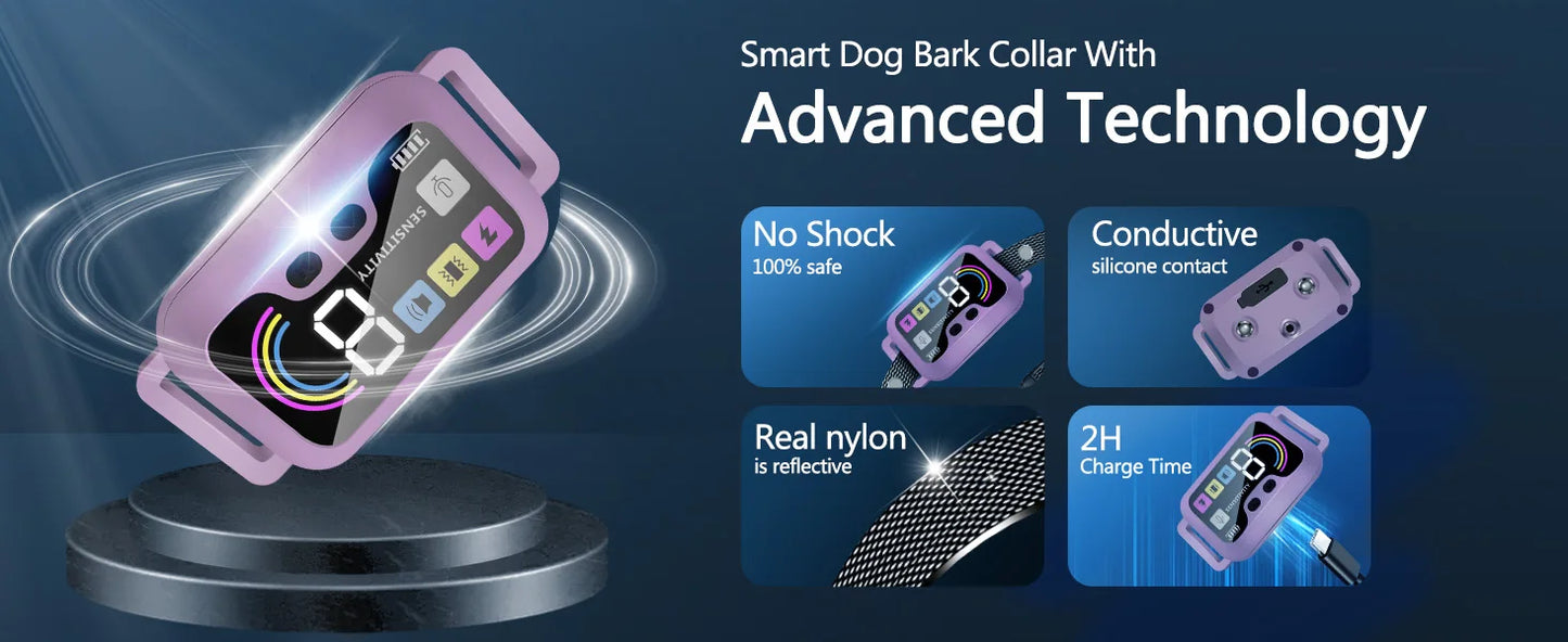 Smart Dog Training Collar for Large Dogs - 3 training modes
