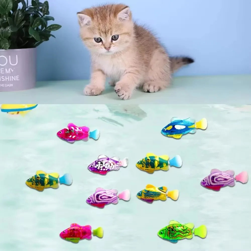 Cat Toy LED Inductive  Swimming Robot Fish Toys.