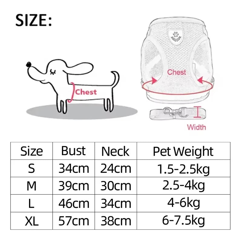 Breathable Pet Harness with Leash