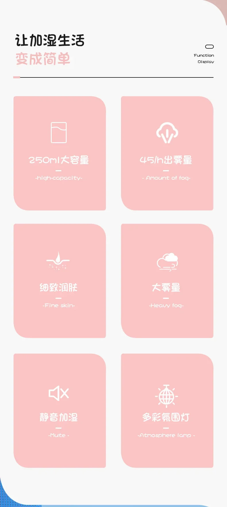 250ML Mini Air Humidifier.