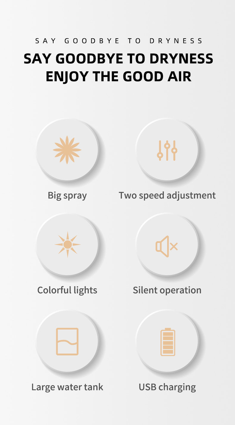 270ML Air Humidifier Cool Mist Aroma Diffuser .